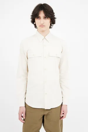 Cream Cotton Utility Shirt