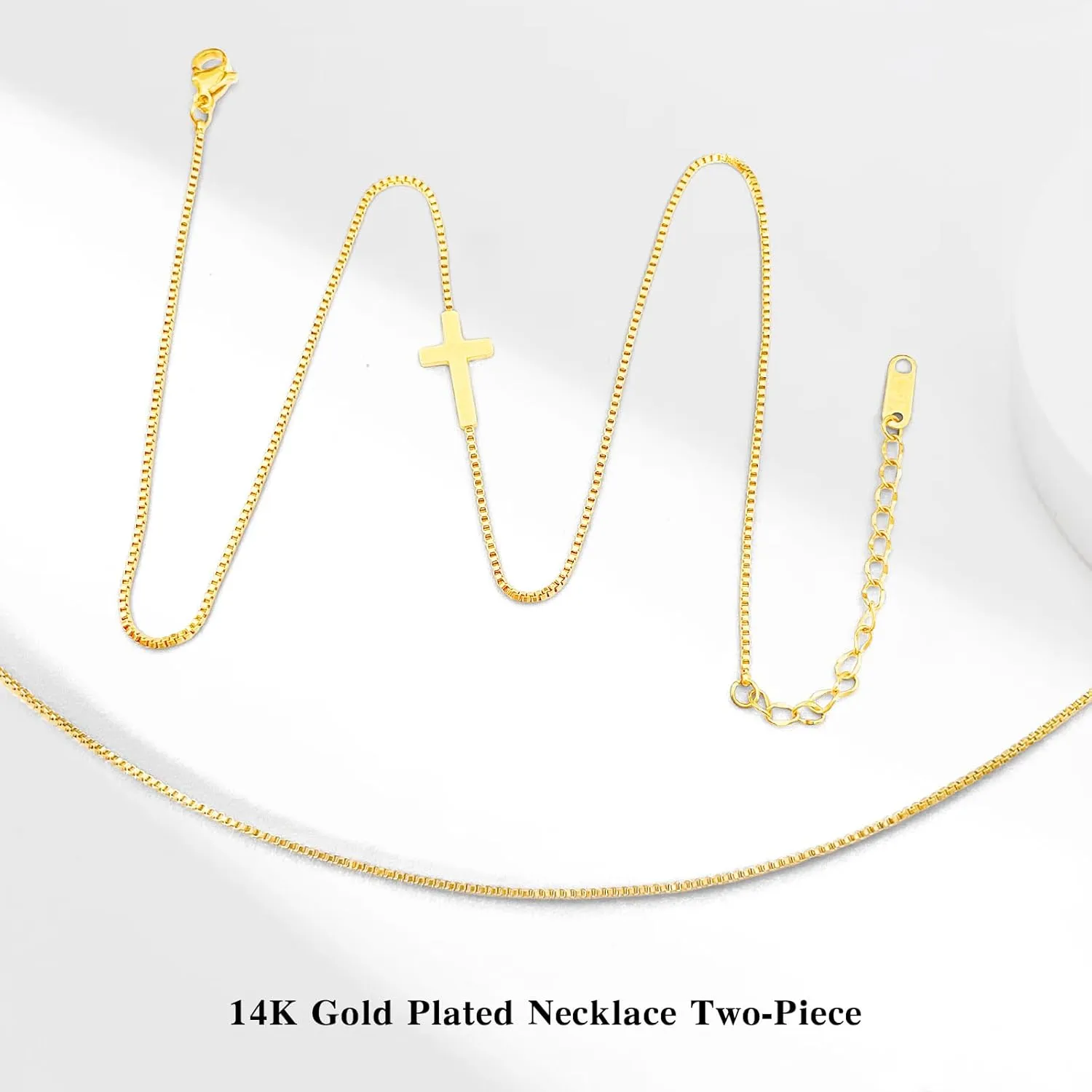 Cross Necklace for Women 14K Gold/Silver Plated Trendy Simple Cute Small Cross Pendant Necklace Faith Jewelry Religious Accessories Gifts