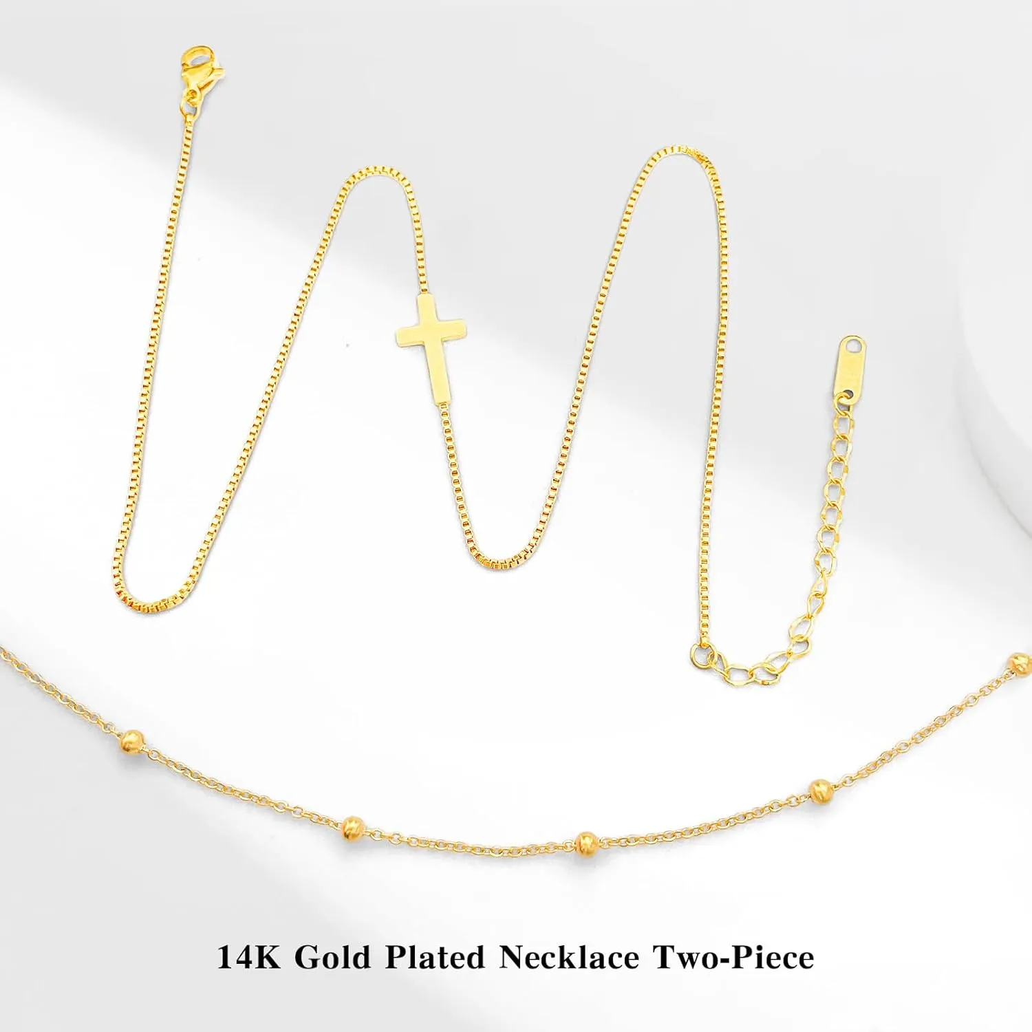 Cross Necklace for Women 14K Gold/Silver Plated Trendy Simple Cute Small Cross Pendant Necklace Faith Jewelry Religious Accessories Gifts