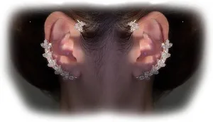 Crystal Ear Cuffs Non Pierced Ear Wrap Earrings Rhinestone Zircon Star Moon Earrings Bridal Wedding Jewelry for Women