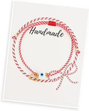 Cubic Evil Eye Bracelets for Women, Handmade Red String Gold Protection Bracelet Adjustable Friendship Bracelet Christmas Holiday Jewelry Gifts.
