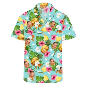 Custom Face Hawaiian Shirt Pineapple Tropical Aloha Shirt Custom Face Hawaiian Shirt Pineapple Tropical Aloha Shirt