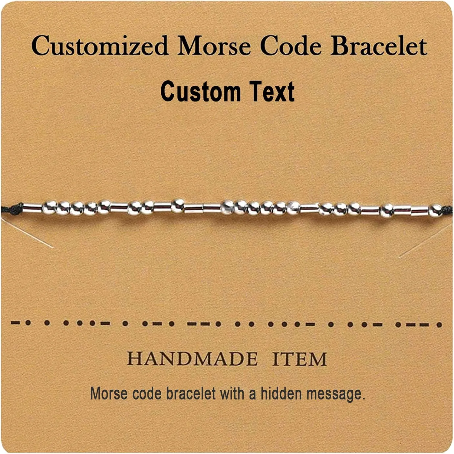 Customize Personalized Morse Code Bracelet Adjustable String Bracelets Code Bracelets Inspirational Jewelry Friendship Gifts for Women Girls Mom Family