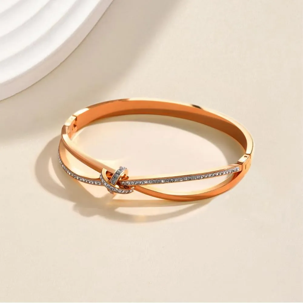 Dainty Bangle Bracelet for Women Personalized Cubic Zirconia Love Bracelets Tiny Waist Oval Bangles Bracelets Gifts for Love