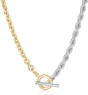 Dainty Gold Necklace for Women - Gold Chain Necklace 18K Gold Plated - Star Buckle Charm Necklace Paperclip Chain Link Jewelry (Gold Chain 7)