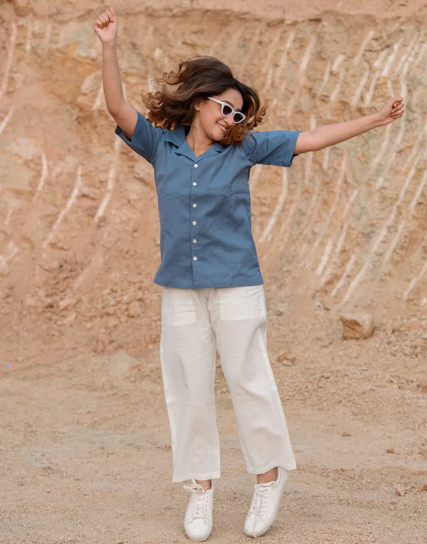Day-Sky Blue Boxy Shirt
