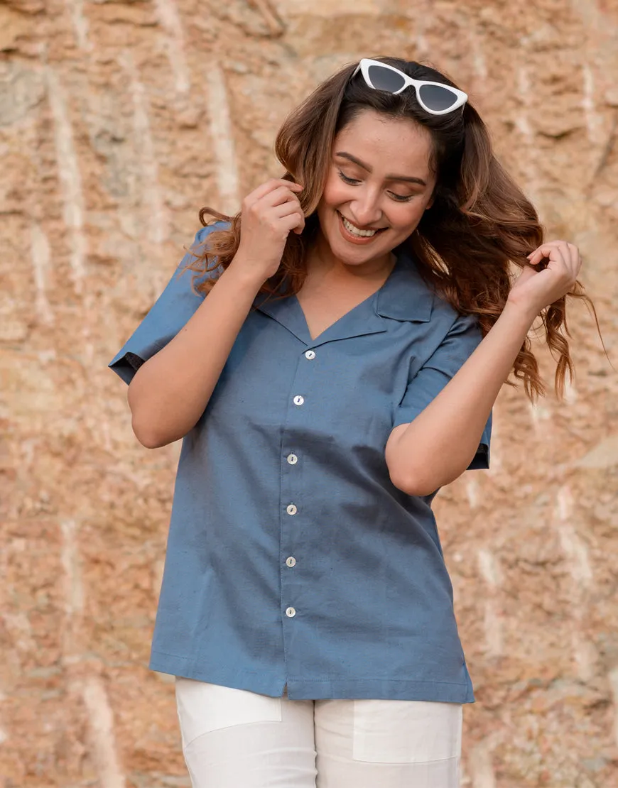 Day-Sky Blue Boxy Shirt