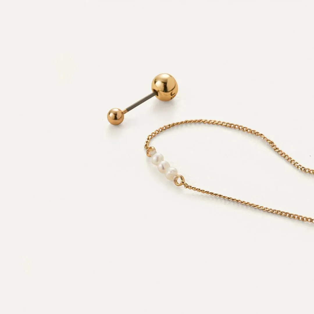 Delphine Threader Earring and Stud Set (Gold)