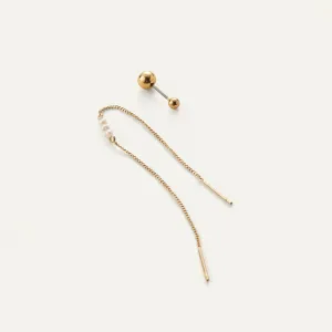 Delphine Threader Earring and Stud Set (Gold)