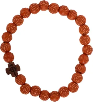 Didiseaon Elegant Rosewood Beaded Cross Bracelet Prayer Beads Wrist Chain Ornament for Women Beaded Cross Bracelet for Spirituality and Style