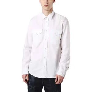 DIESEL D ROOKE Mens Shirts Long Sleeve Regular Fit Camicia Cotton White Shirts