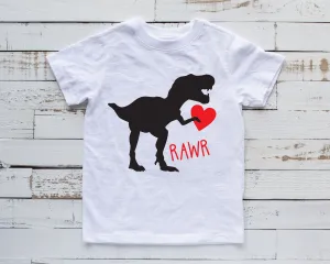 Dinosaur Love T Shirt - Valentine Shirt for Infants Toddlers Youth Kids - Love T Shirt - Rawr