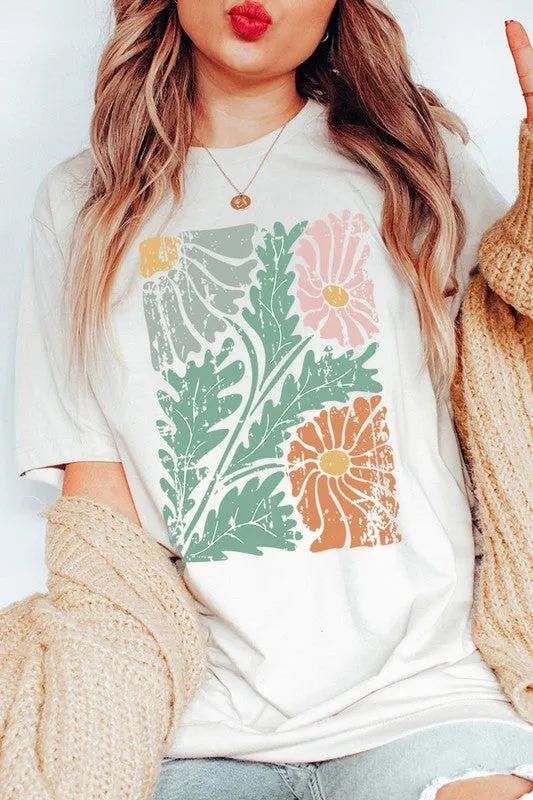 Distressed Boho flower Graphic Tee