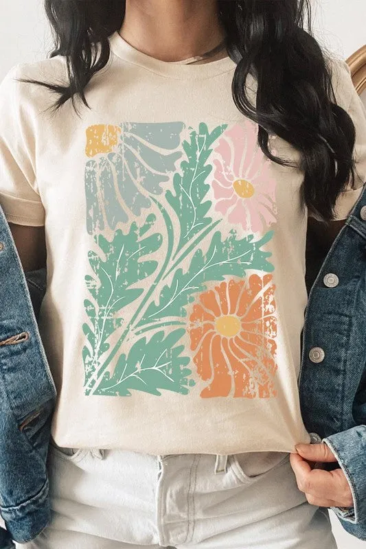 Distressed Boho flower Graphic Tee