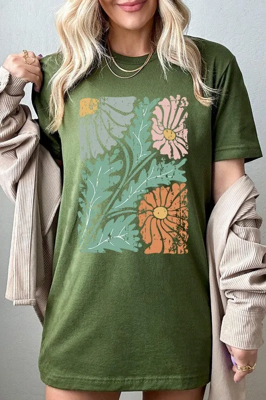 Distressed Boho flower Graphic Tee