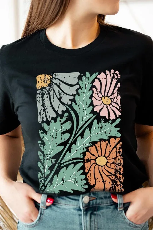 Distressed Boho flower Graphic Tee