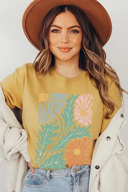 Distressed Boho flower Graphic Tee