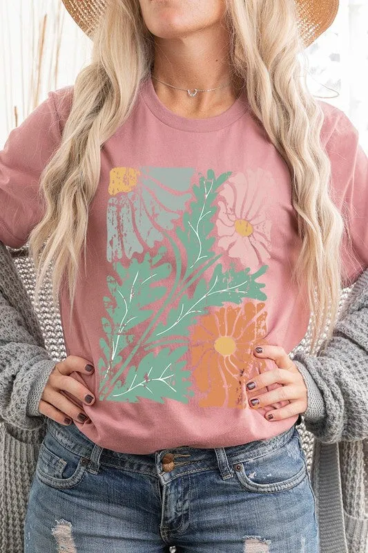 Distressed Boho flower Graphic Tee