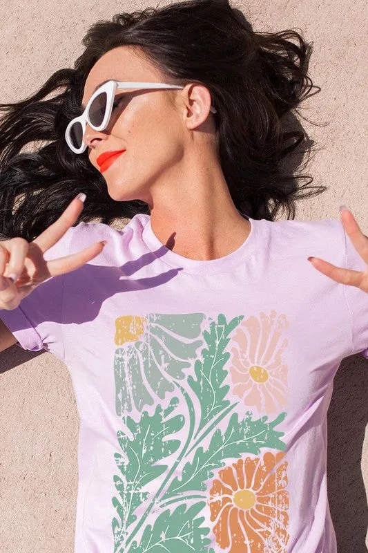 Distressed Boho flower Graphic Tee