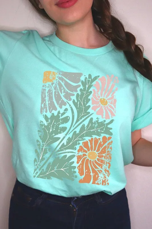 Distressed Boho flower Graphic Tee