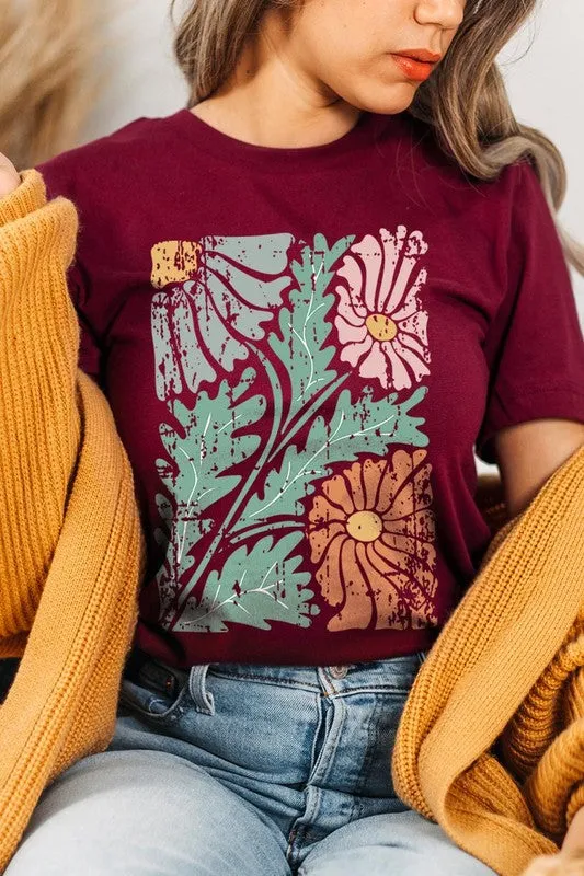 Distressed Boho flower Graphic Tee