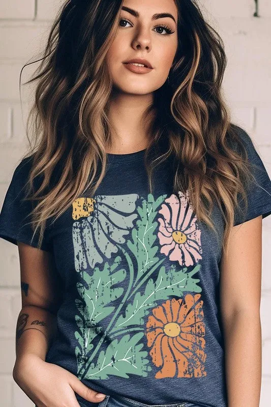 Distressed Boho flower Graphic Tee