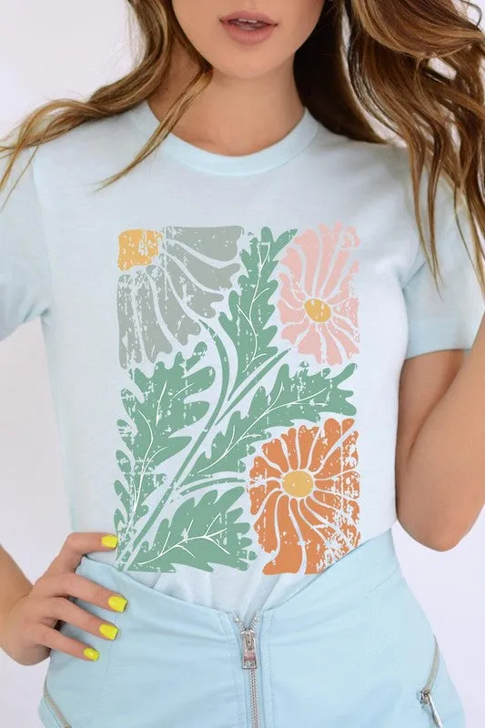 Distressed Boho flower Graphic Tee