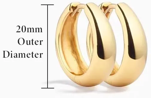 DIVAS Hoop Style Earrings Solid Sterling Silver 14K Gold Plated