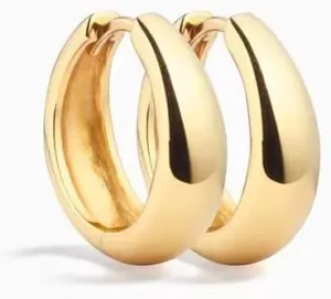 DIVAS Hoop Style Earrings Solid Sterling Silver 14K Gold Plated