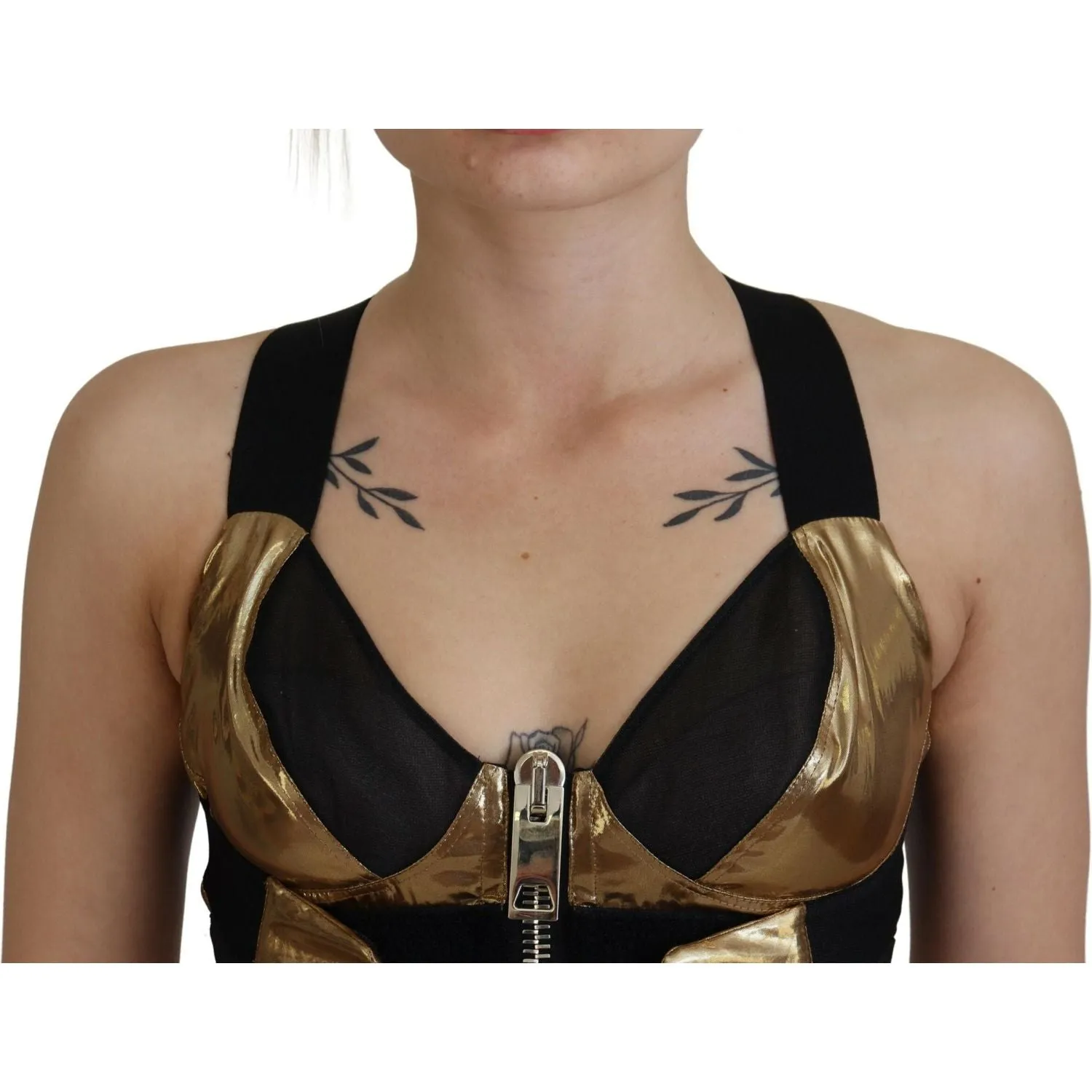 Dolce & Gabbana Elegant Cropped Top with Front Zipper