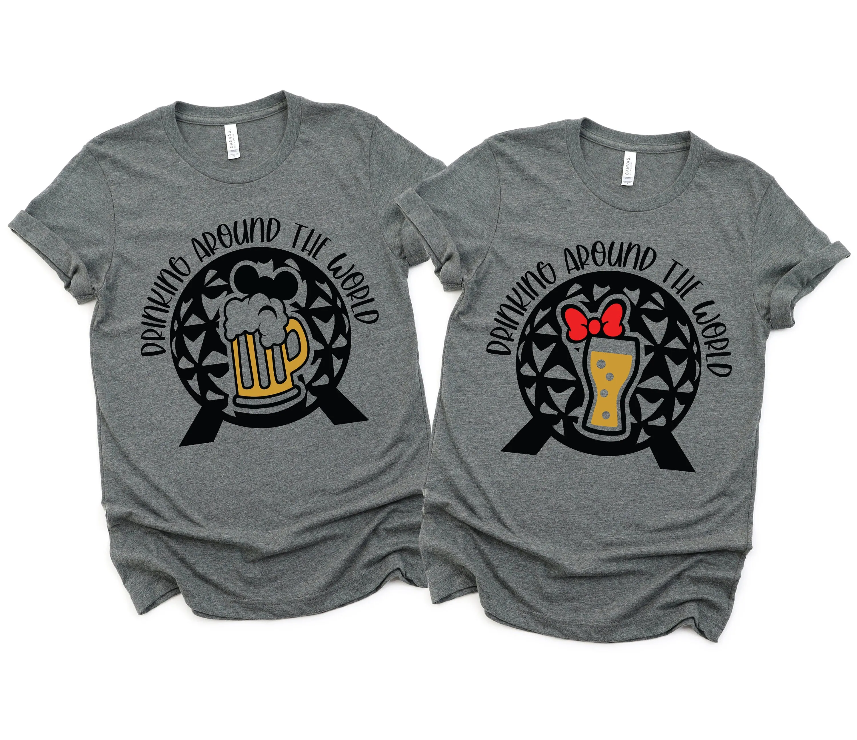 Drinking Around the World Matching Disney Shirts - Disney Couples Shirt - Epcot Food and Wine Festival - Drinking T Shirts