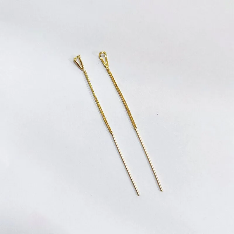 Drop Ear Line Long Hanging Earrings For Women Silver Gold Color Zircon Crystal Piercing Threader Earing Ear Accessories Jewelry