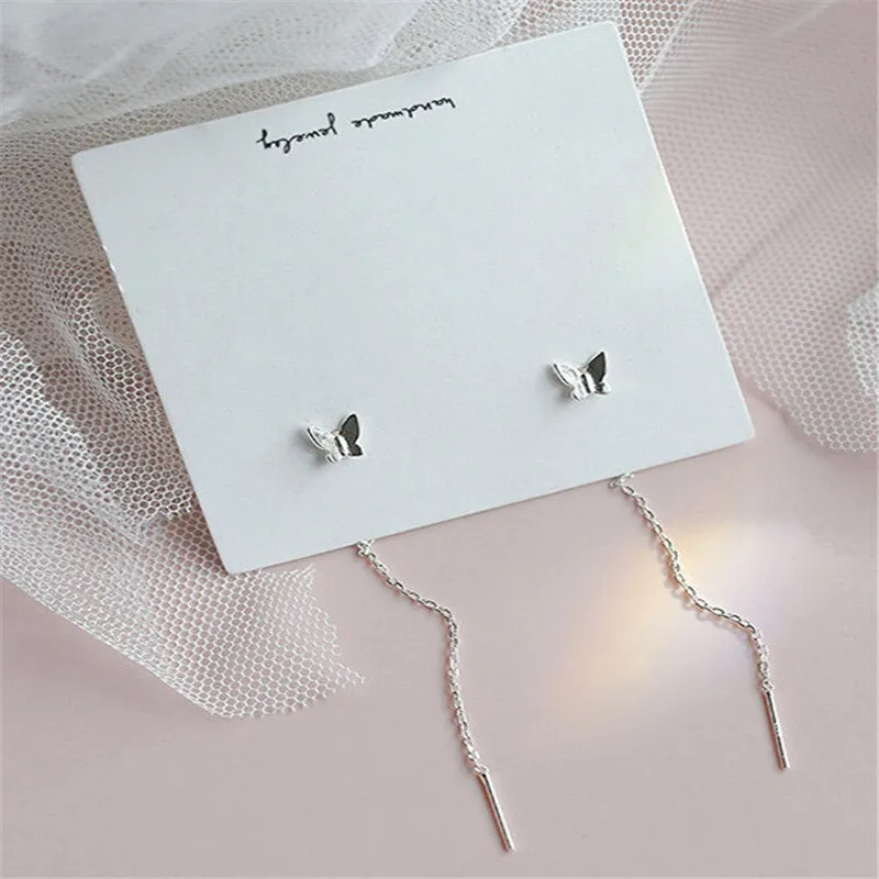 Drop Ear Line Long Hanging Earrings For Women Silver Gold Color Zircon Crystal Piercing Threader Earing Ear Accessories Jewelry