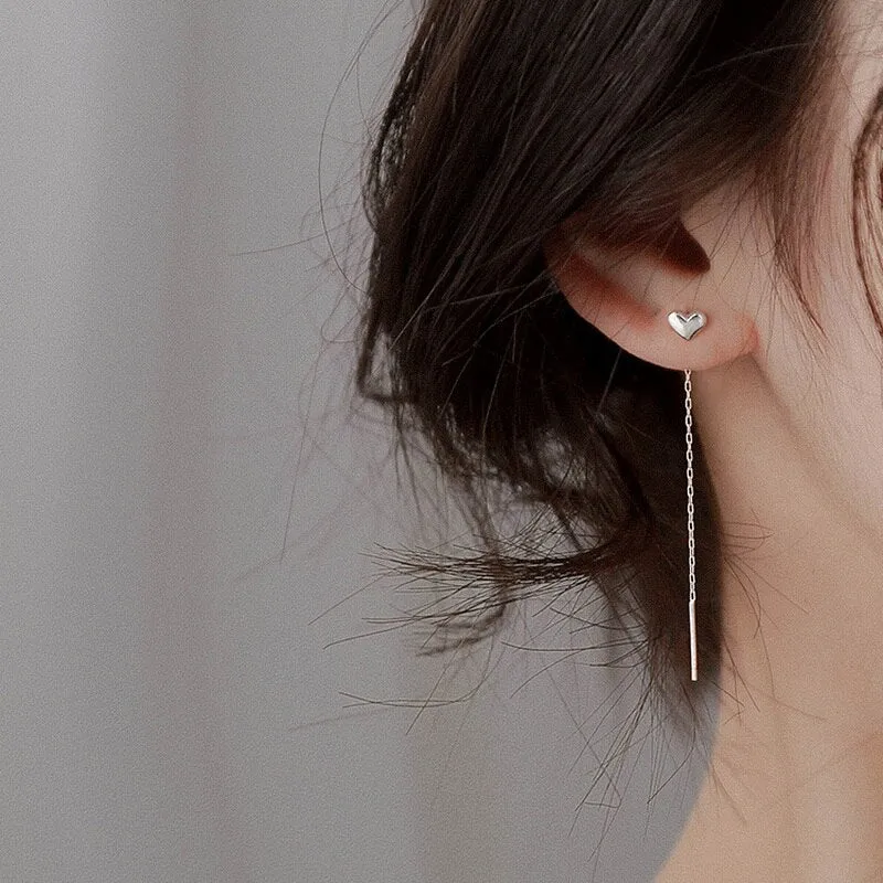 Drop Ear Line Long Hanging Earrings For Women Silver Gold Color Zircon Crystal Piercing Threader Earing Ear Accessories Jewelry