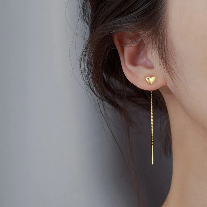 Drop Ear Line Long Hanging Earrings For Women Silver Gold Color Zircon Crystal Piercing Threader Earing Ear Accessories Jewelry