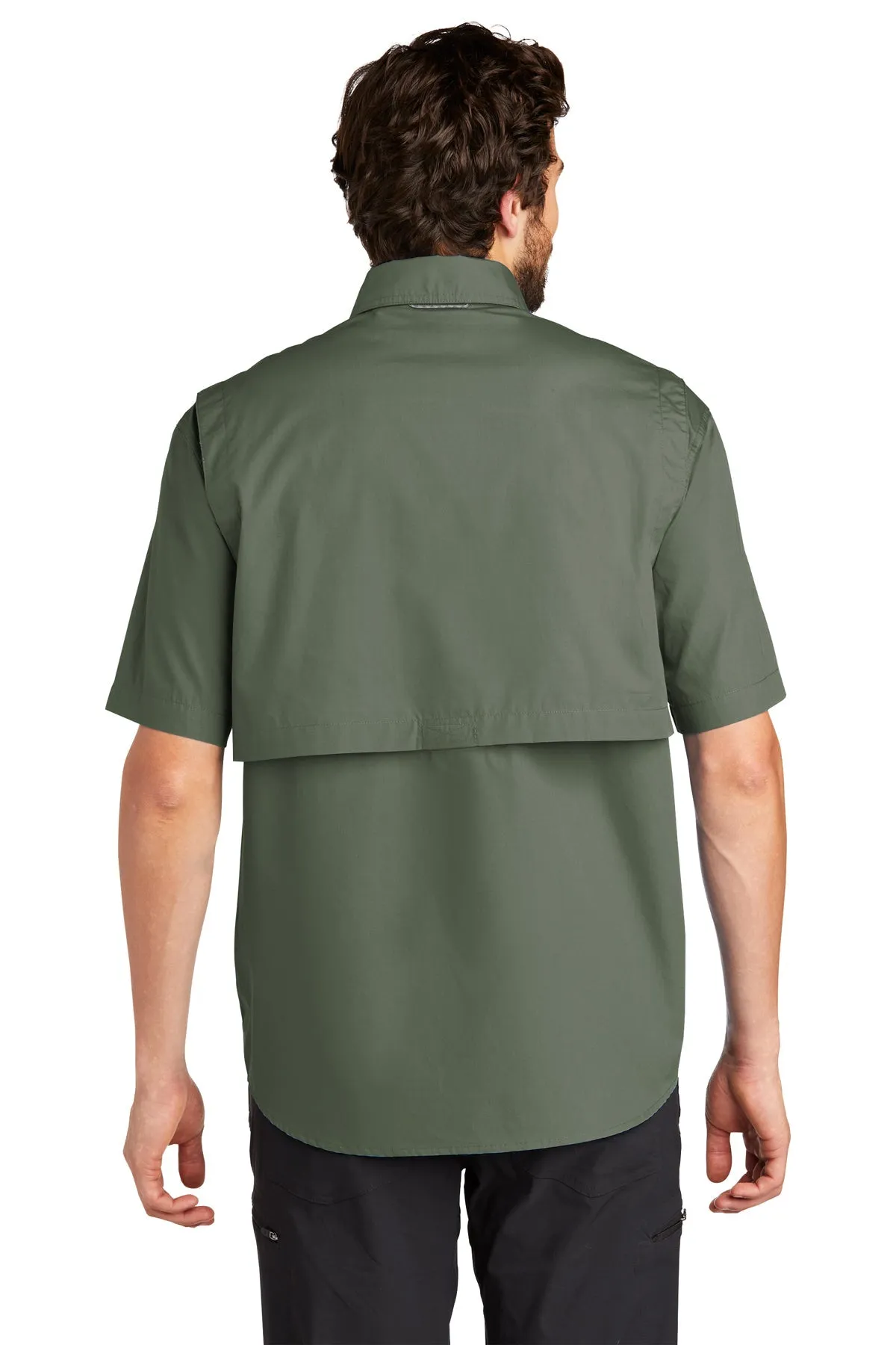 Eddie Bauer Short Sleeve Branded Fishing Shirts, Seagrass Green