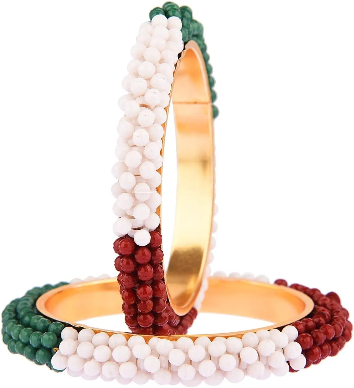 Efulgenz Indian Bangles for Women Indian Bangle Set Faux Pearl Beads Bracelet Jewelry for Women