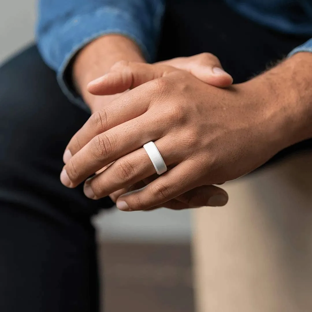 Enso Rings Bevel Thin Silicone Wedding Ring  Hypoallergenic Unisex Stackable Wedding Band  Comfortable Minimalist Band  5.08mm Wide, 2.16mm Thick