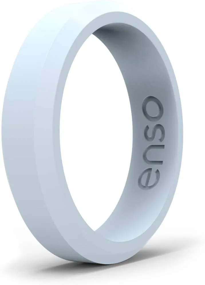 Enso Rings Bevel Thin Silicone Wedding Ring  Hypoallergenic Unisex Stackable Wedding Band  Comfortable Minimalist Band  5.08mm Wide, 2.16mm Thick