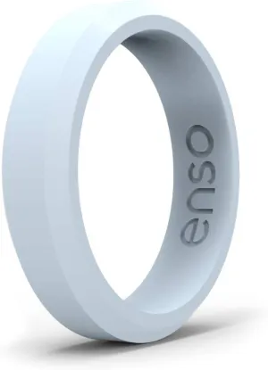 Enso Rings Bevel Thin Silicone Wedding Ring  Hypoallergenic Unisex Stackable Wedding Band  Comfortable Minimalist Band  5.08mm Wide, 2.16mm Thick