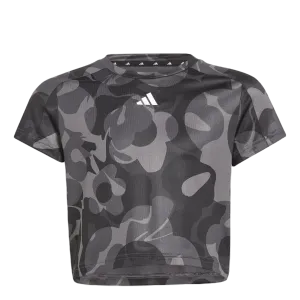 Essentials AEROREADY Seasonal Print Crop T-Shirt Kids Black