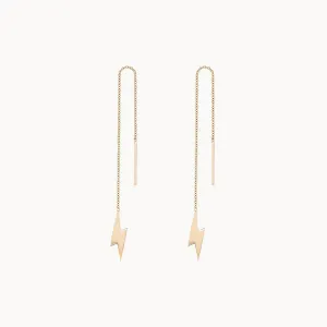 Everyday Little Lightning Bolt Threader Earring (14K Gold)