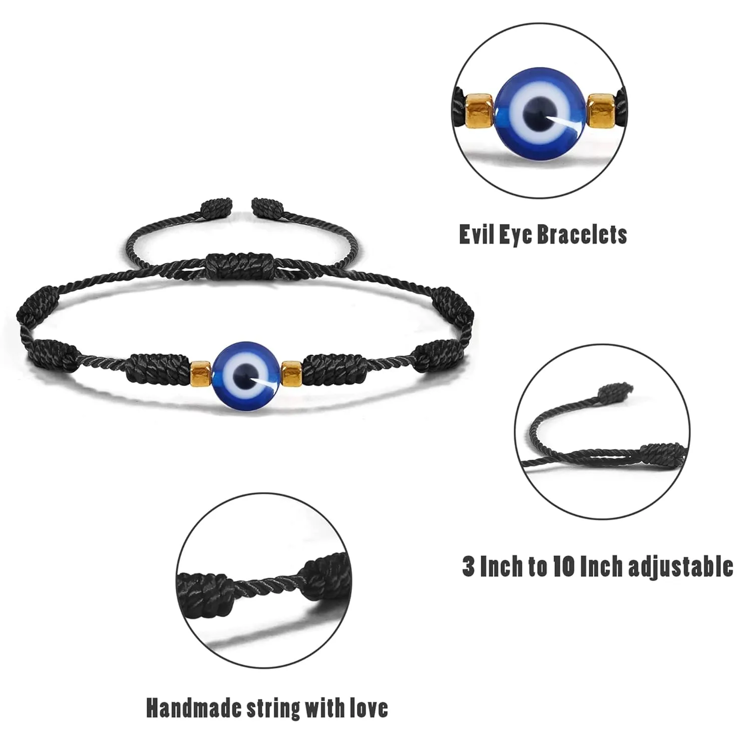 Evil Eye Bracelets for Women Men Handmade Braided Good Luck Bracelet Rope Cord Thread Friendship Bracelet Adjustable String Minimalist Jewelr Anklet Bracelet for Women Red Thread String Bracel