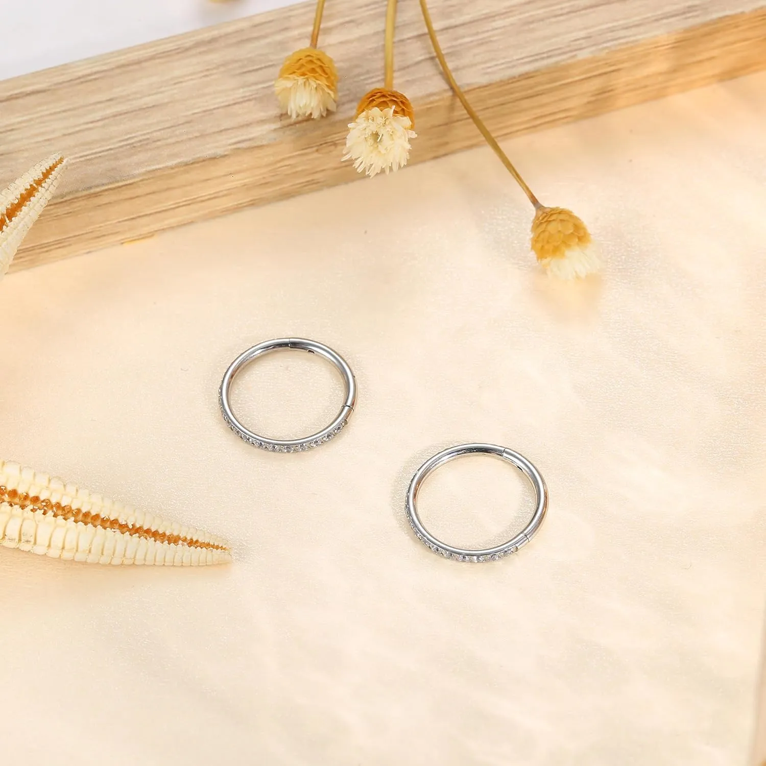 FASACCO 20G 18G 16G Cartilage Hoop Earring 316L Surgical Steel Silver Huggie Hoop Earrings Hypoallergenic Hinged Segment Rings Septum Nose Hoops Daith Conch Helix Tragus Piercing Jewelry 6mm/8mm/10mm