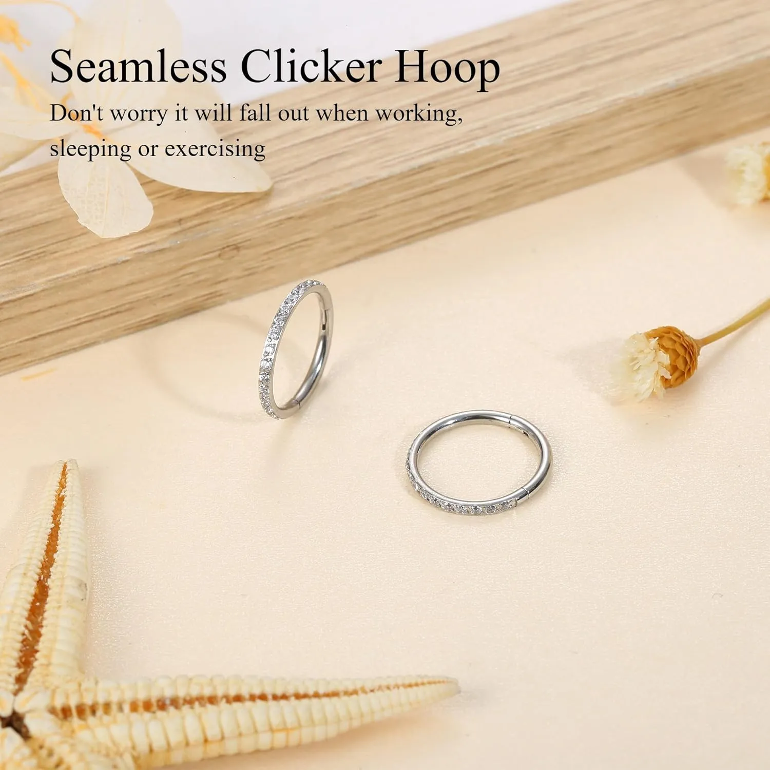 FASACCO 20G 18G 16G Cartilage Hoop Earring 316L Surgical Steel Silver Huggie Hoop Earrings Hypoallergenic Hinged Segment Rings Septum Nose Hoops Daith Conch Helix Tragus Piercing Jewelry 6mm/8mm/10mm