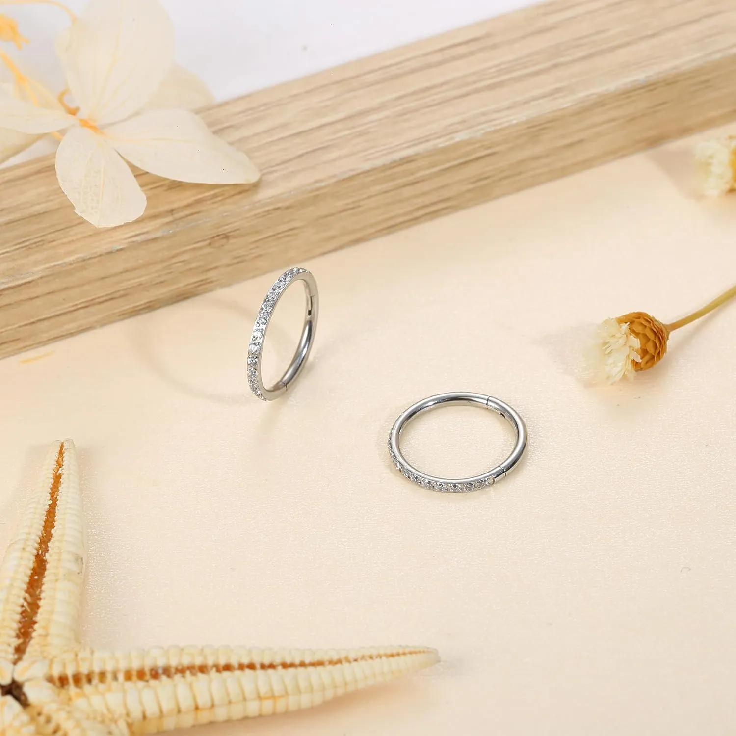 FASACCO 20G 18G 16G Cartilage Hoop Earring 316L Surgical Steel Silver Huggie Hoop Earrings Hypoallergenic Hinged Segment Rings Septum Nose Hoops Daith Conch Helix Tragus Piercing Jewelry 6mm/8mm/10mm