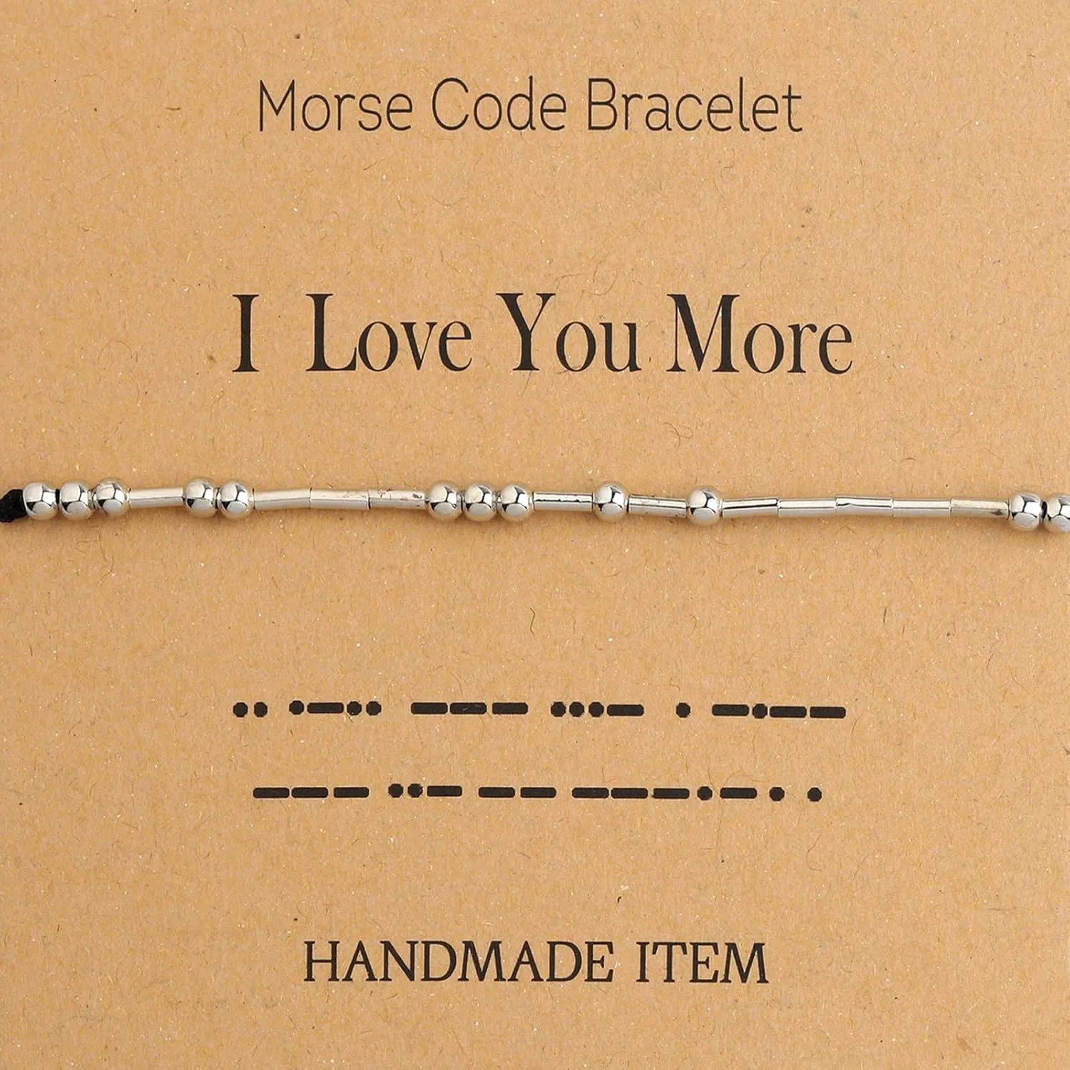 FEELMEM I Love You More Morse Code Bracelet Couples Gift To My Love Jewelry Wedding Gift To My Wife Husband Morse Code