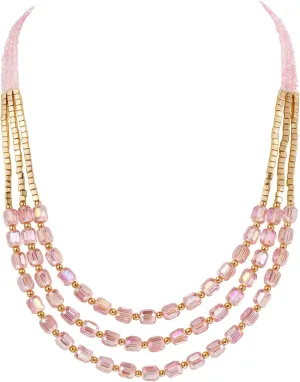 Firstmeet Elegant Layered Glass Bead Necklace Fashionable Retro Jewelry for Women Perfect for Parties Festivals