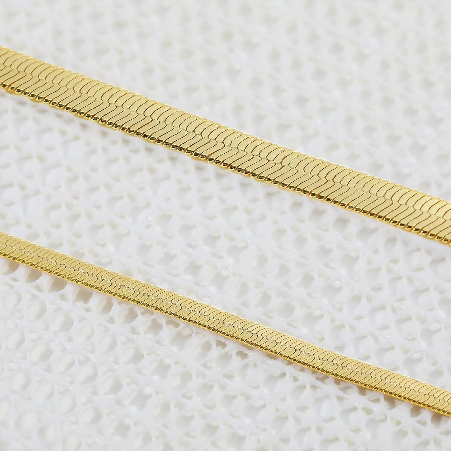 Fiusem Gold Plated Snake Chain Choker Necklace for Women, 14K Gold Plated Brass, 16 inches, Hook and Eye Clasp, Formal, Special Occasion, Young Women