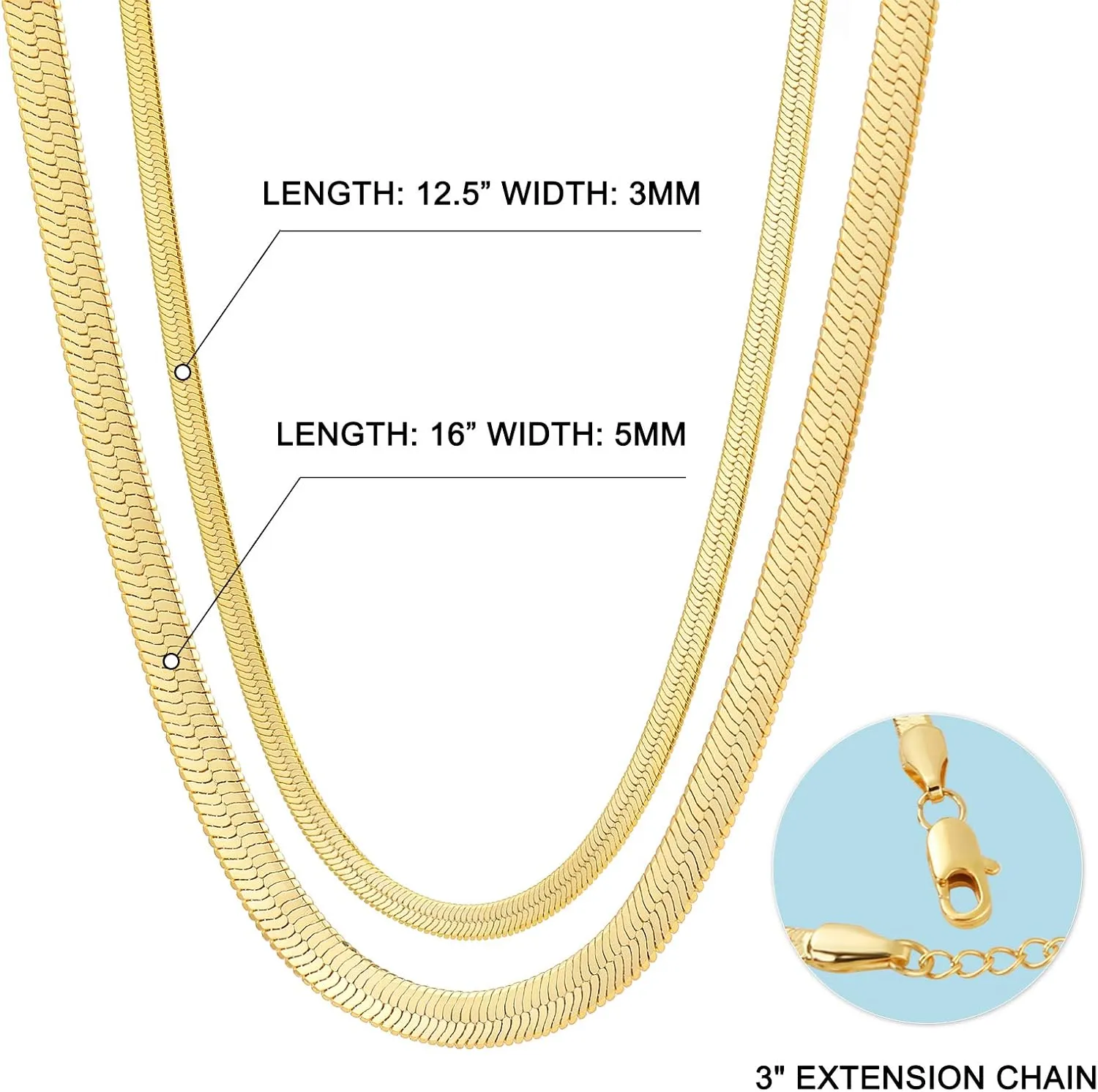 Fiusem Gold Plated Snake Chain Choker Necklace for Women, 14K Gold Plated Brass, 16 inches, Hook and Eye Clasp, Formal, Special Occasion, Young Women